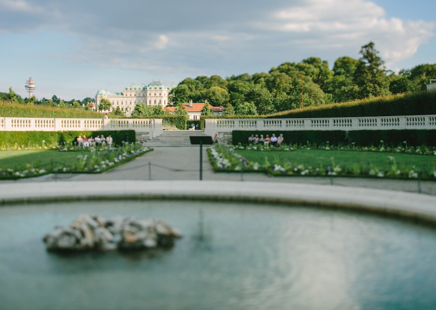 Kammergarten mit Blick auf das Obere Belvedere