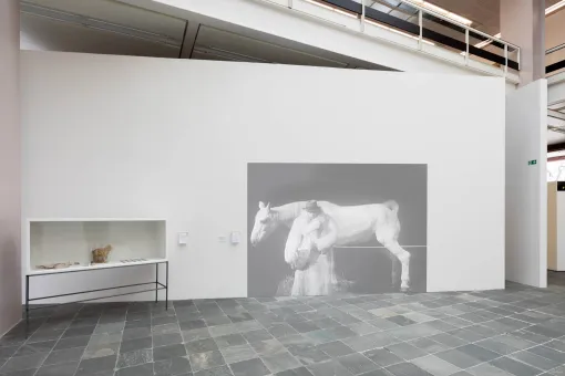 Ausstellungsraum mit Kunstobjekten