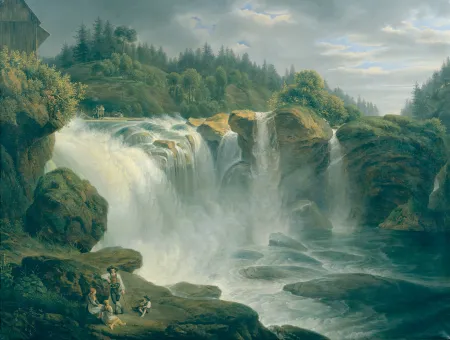 Gemälde eines Wasserfalls