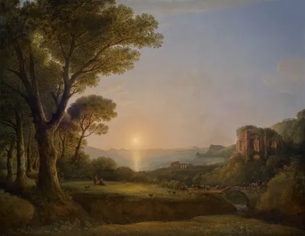  Lorenz Adolf Schönberger, Der Meerbusen von Baiae bei Sonnenuntergang