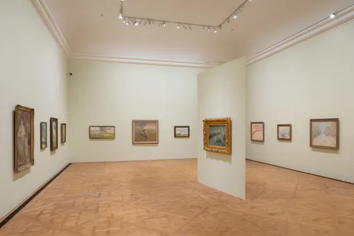 Ausstellungsansicht im Unteren Belvedere von Die Welt in Farben. Slowenische Malerei 1848−1918