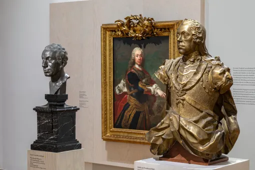 Ausstellungsansicht "Franz Xaver Messerschmidt. Mehr als Charakterköpfe", Unteres Belvedere