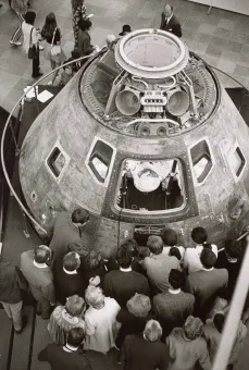 Peter Baum  "Apollo 10" in Vienna. Exhibition opening "Men in space, 1970  Barite print  60 x42 cm  Belvedere, Vienna