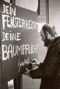 Peter Baum  Hundertwasser: DEIN FENSTERRECHT. DEINE BAUMPFLICHT, 8 March 1972, 1972  Barite print  60 x42 cm  Belvedere, Vienna