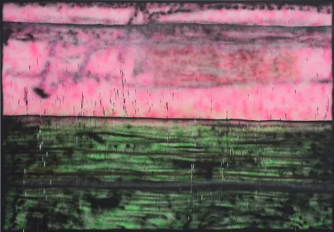 Sprühfarbe auf Leinwand  254 x 365,8 cm