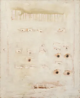 Öl, Zellzement auf Sperrholz, gebrannt  122 × 100 cm