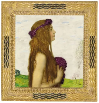 Öl auf Holz; Originalrahmen  62 x 58 cm