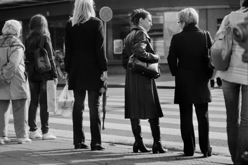 Photo documentation of an intervention in a public space (Belgrade, Sept.  Nov. 2009)  Black-and-white photography, 43 x 67 cm  