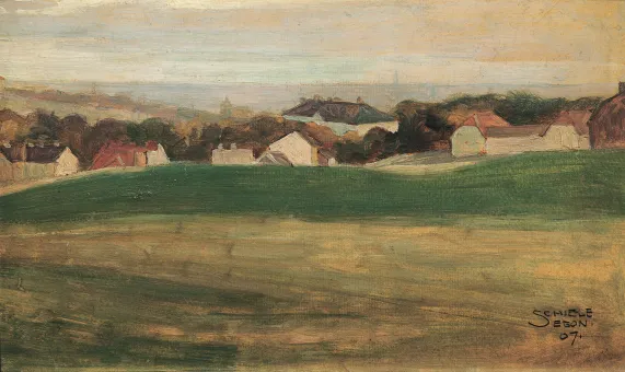 Öl auf Karton, 21,3 × 35,2 cm    