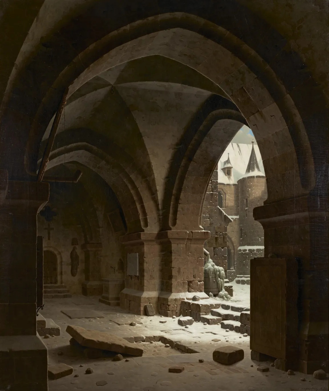 Karl Georg Adolph Hasenpflug, Blick auf den Klosterhof im Winter