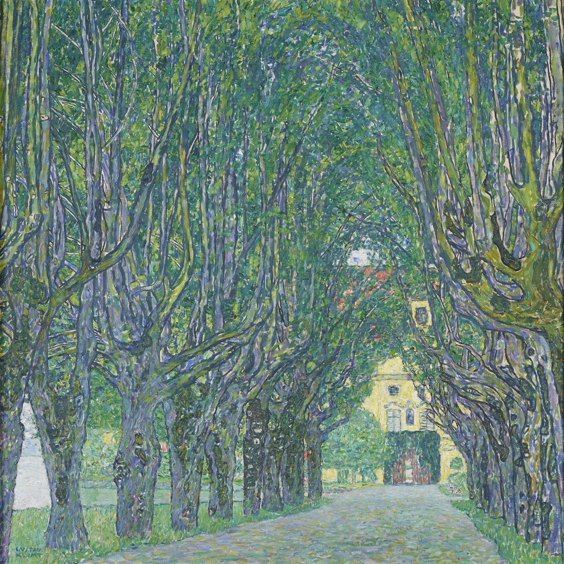 Eine Allee, die zum Schloss Kammern führt, gemalt von Gustav Klimt
