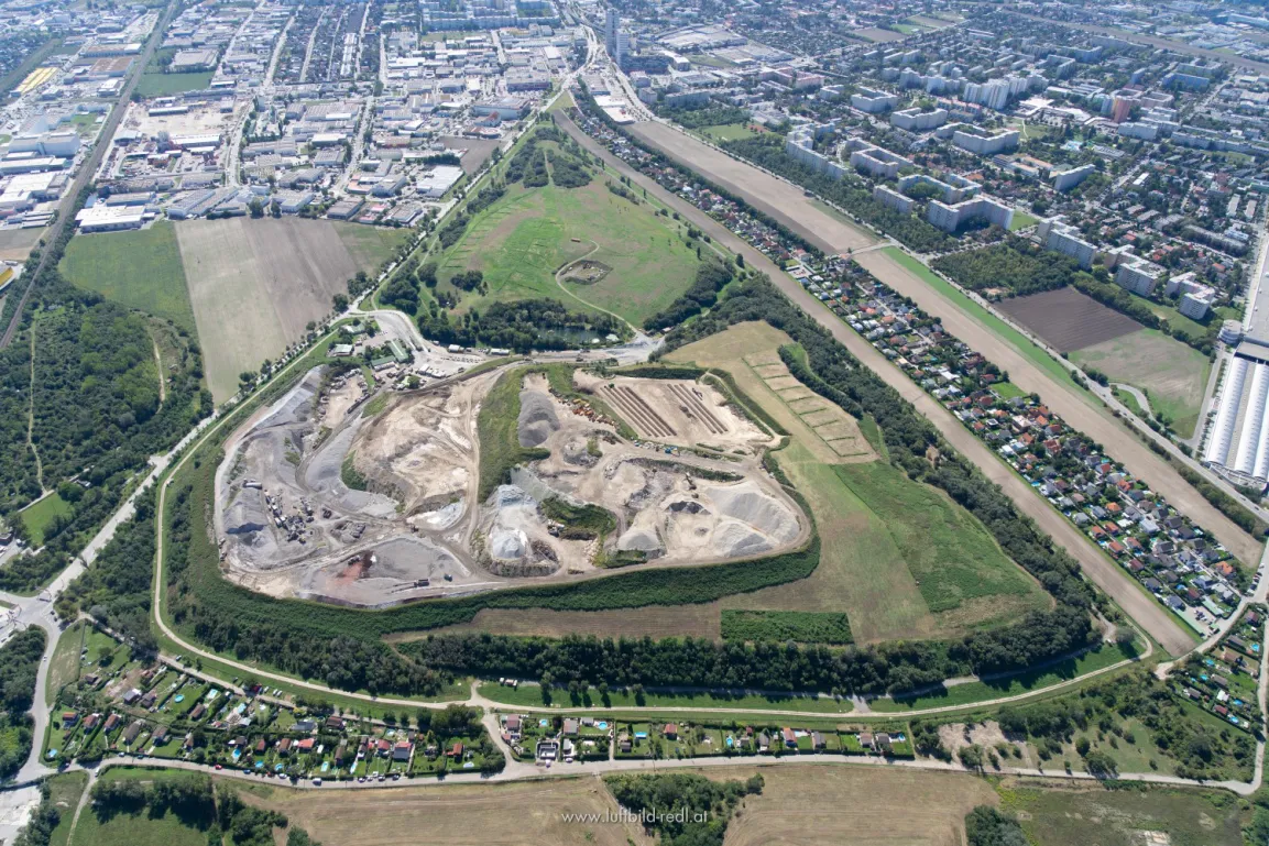 Luftaufnahme Deponie Langes Feld, Wien
