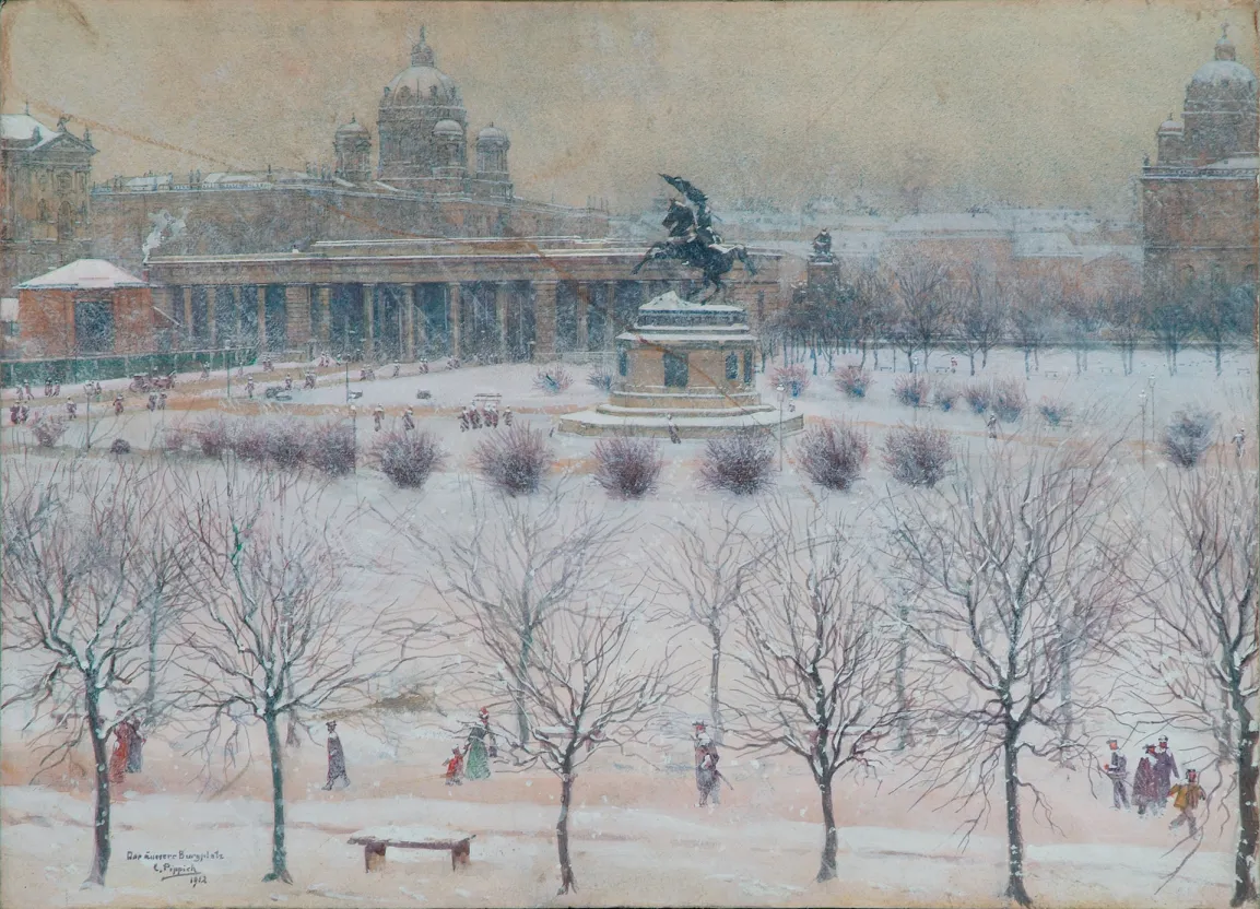 Der äußere Burgplatz in Wien im Winter