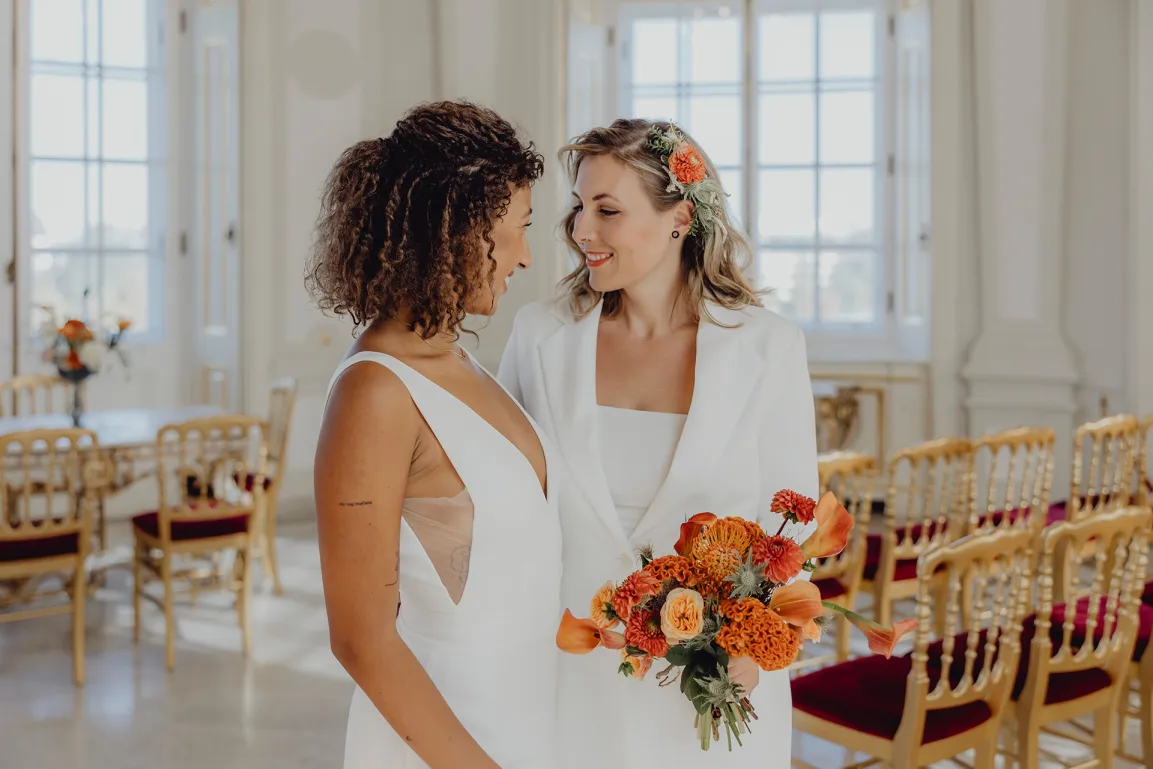 Hochzeitspaar im Schloss Belvedere