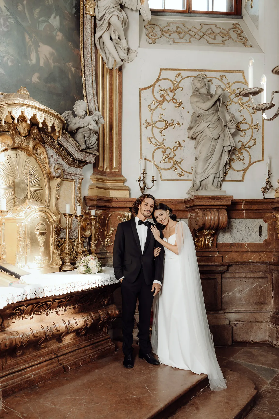 Hochzeitspaar im Schloss Belvedere