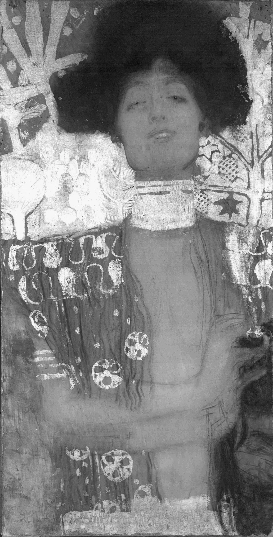 Infrarotreflektografie (1 zu 1 IRR 4737) von Gustav Klimts Judith