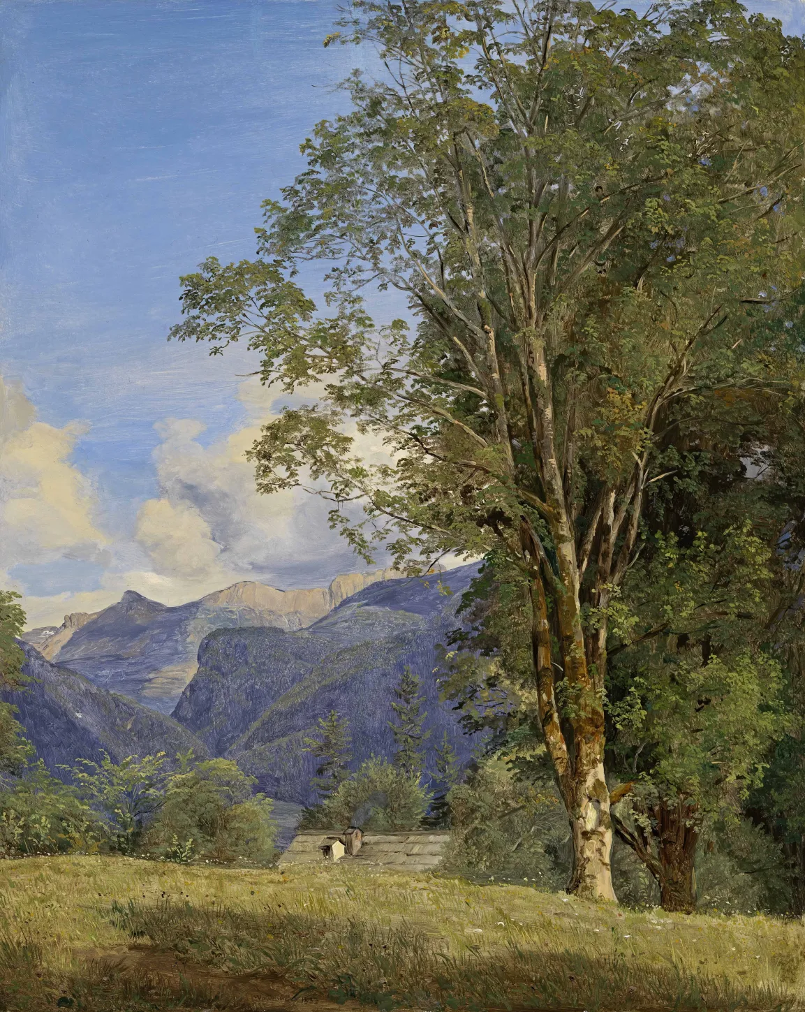 Ferdinand Georg Waldmüller, Partie bei Dorf Ahorn mit Loser und Sandling, 1833