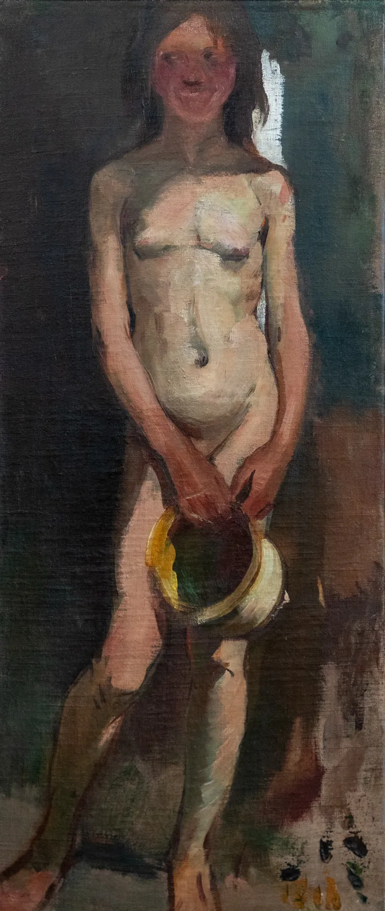 Nacktes Mädchen mit Krug