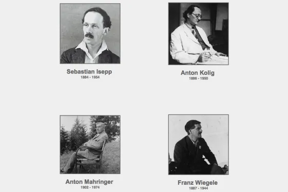 Porträts der vier männlichen Mitglieder des Nötscher Kreis