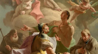 Bild von Josef Ignaz Mildorfer, das die Heilige Dreifaltigkeit zeigt