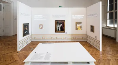 Paintings on a white wall