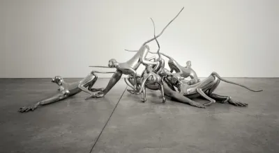 sculpture made of stainless steel