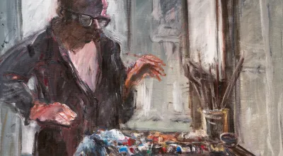 Georg Eisler, Self-Portrait, In the Studio