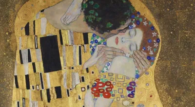 Detailansicht "Kuss" von Gustav Klimt