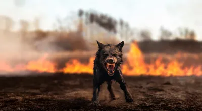 Oliver Ressler, “Dog Days Bite Back”, digital print, 2023