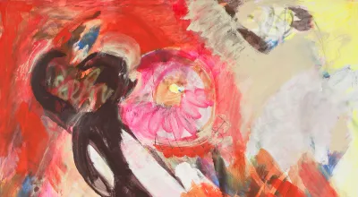 Buntes Acrylgemälde der Künstlerin Tamuna Sirbiladze