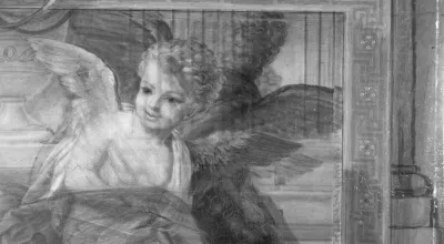 Infrarotreflektografie von Johann Baptist Lampi der Jüngere, Venus, auf einem Ruhebett schlafend, 1826 (Detail)