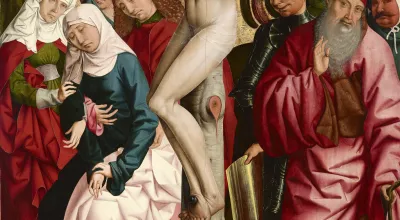 Malerei auf Fichtenholz  209,5 × 134,6 cm
