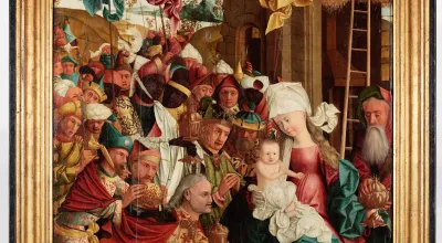 Heilige Drei Könige, die Maria und das Jesuskind anbeten